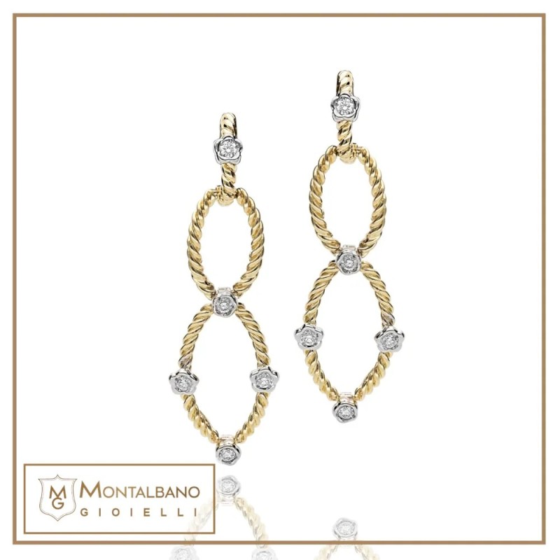Orecchini Intrecci fiori oro 18kt